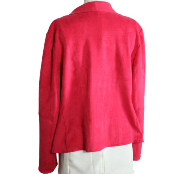 Conrad C SZ 12 Hot Pink Faux Suede Zip Up Women's Jacket - Picture 2 of 13